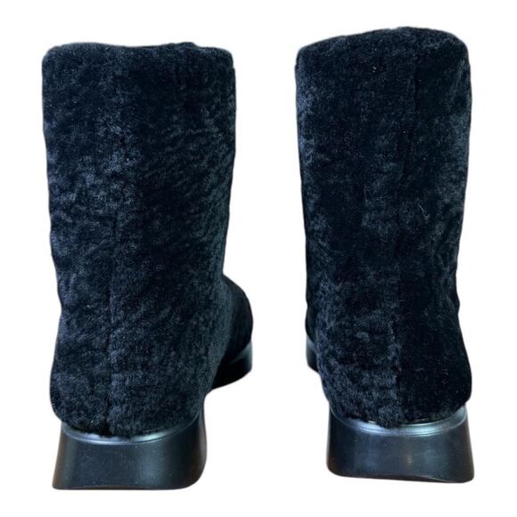 Fur Upper Beige Mid (2-2.9 in) Heel Height Boots for Women  Stuart Weitzman McKenzee Chill Shearling Combat Boots Women size 9